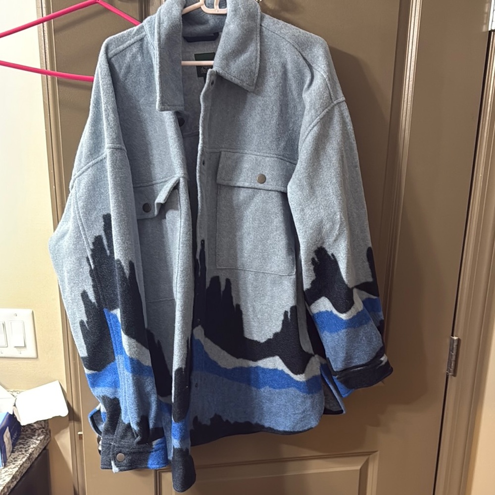 Stylish Gray and Blue Jacket